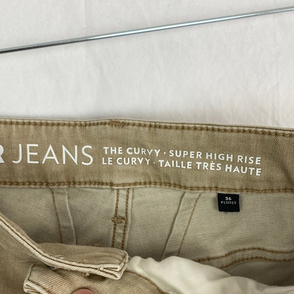 R Jeans The Curvy Super High Rise Jeans Tan Colour 36 Petites - Picture 8 of 10
